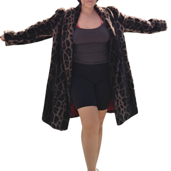 Leopard Animal Print faux fur Coat by Style VI - Picture 4 of 6